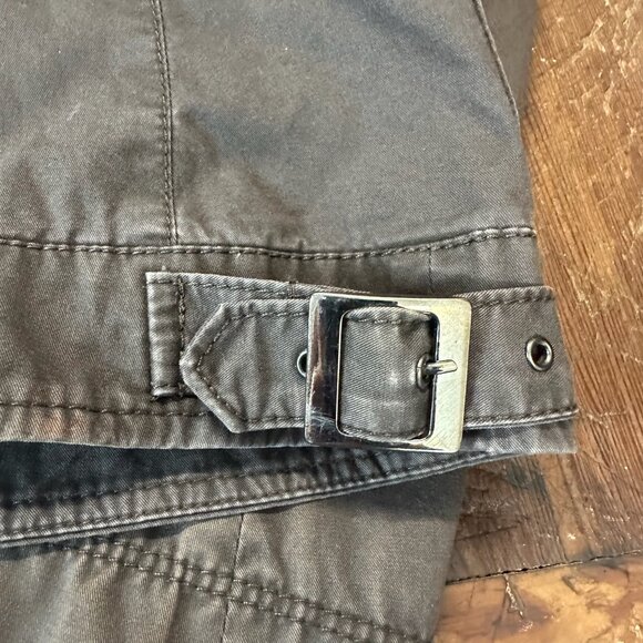 Banana Republic Moto Jacket Brown Cotton Twill Asymmetrical Full Zip Medium - Picture 8 of 11